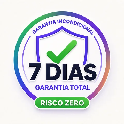 Selo de garantia incondicional de 7 dias, garantia total e risco zero